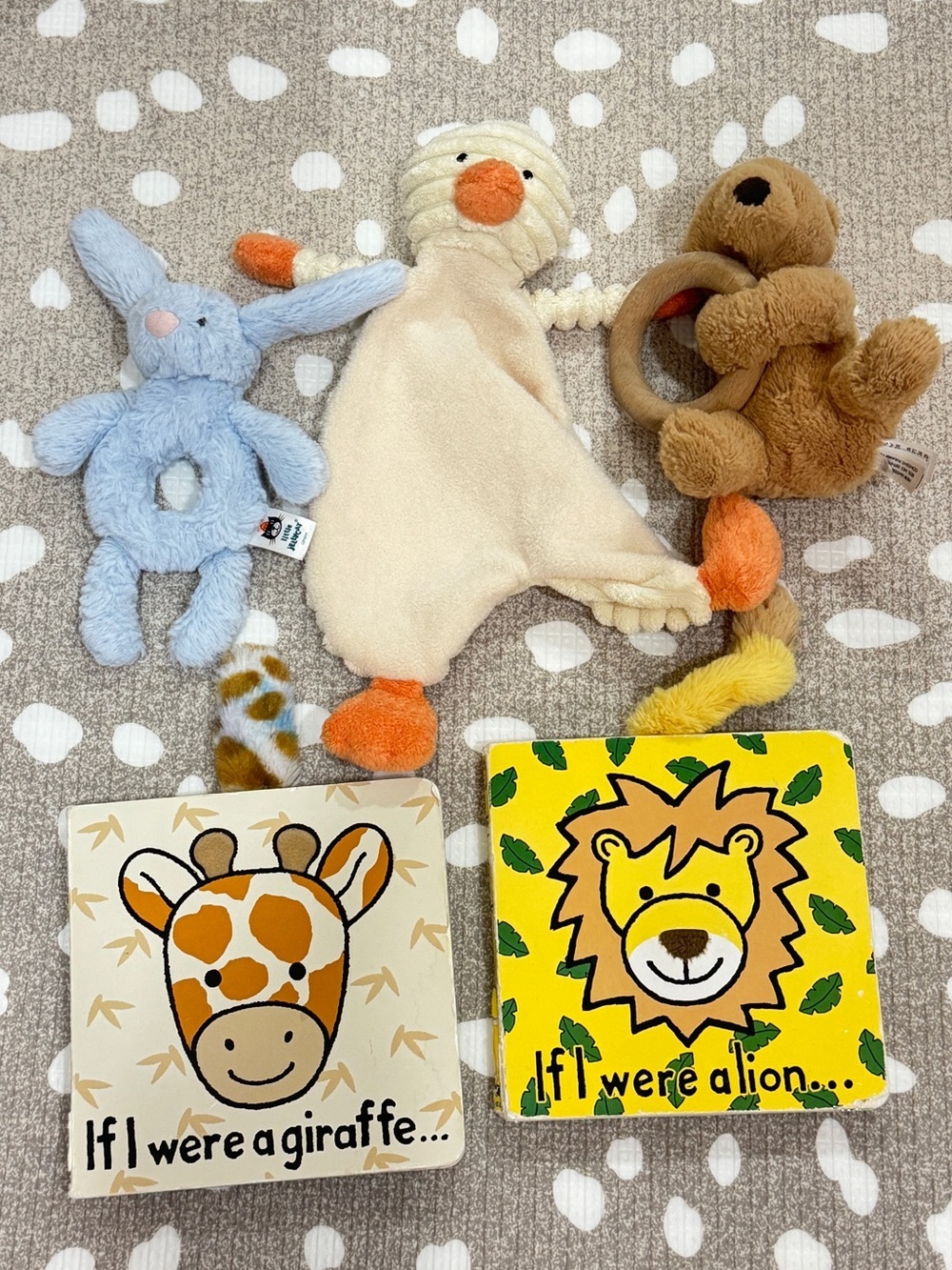Jellycat lot baby rattle stuffed animal book bashful bunny giraffe lion duckbear